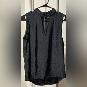 Go by Go Silk 100% Silk Black Sleeveless Blouse Size Small